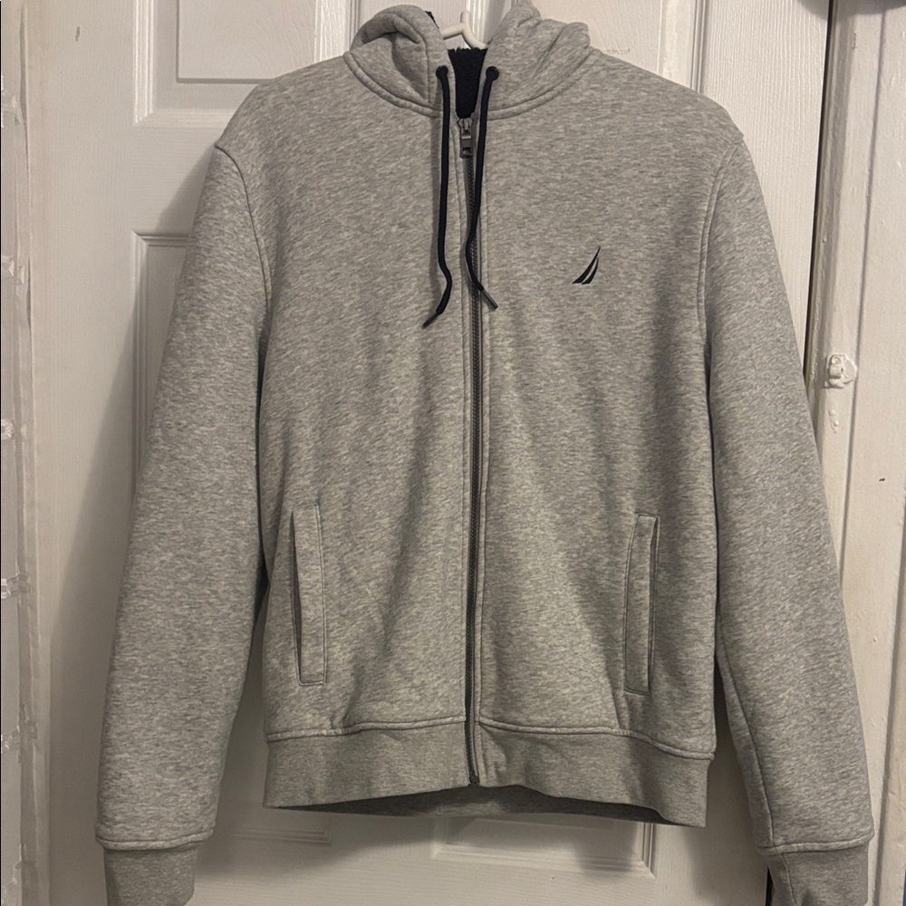Nautica Light Gray Zip-Up Sweater